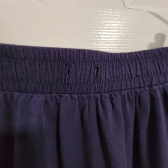 Navy Blue Midi Double Tiered Skirt with Pockets Size Small - Picture 5 of 15